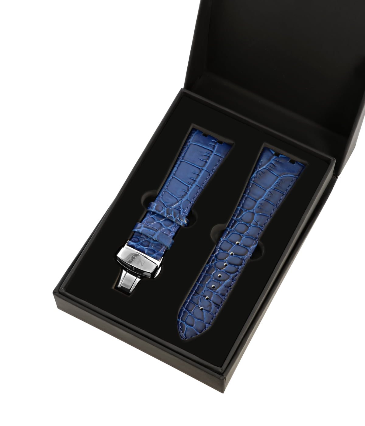 Blauw Lederen band | 42mm | Staal - Afbeelding 3