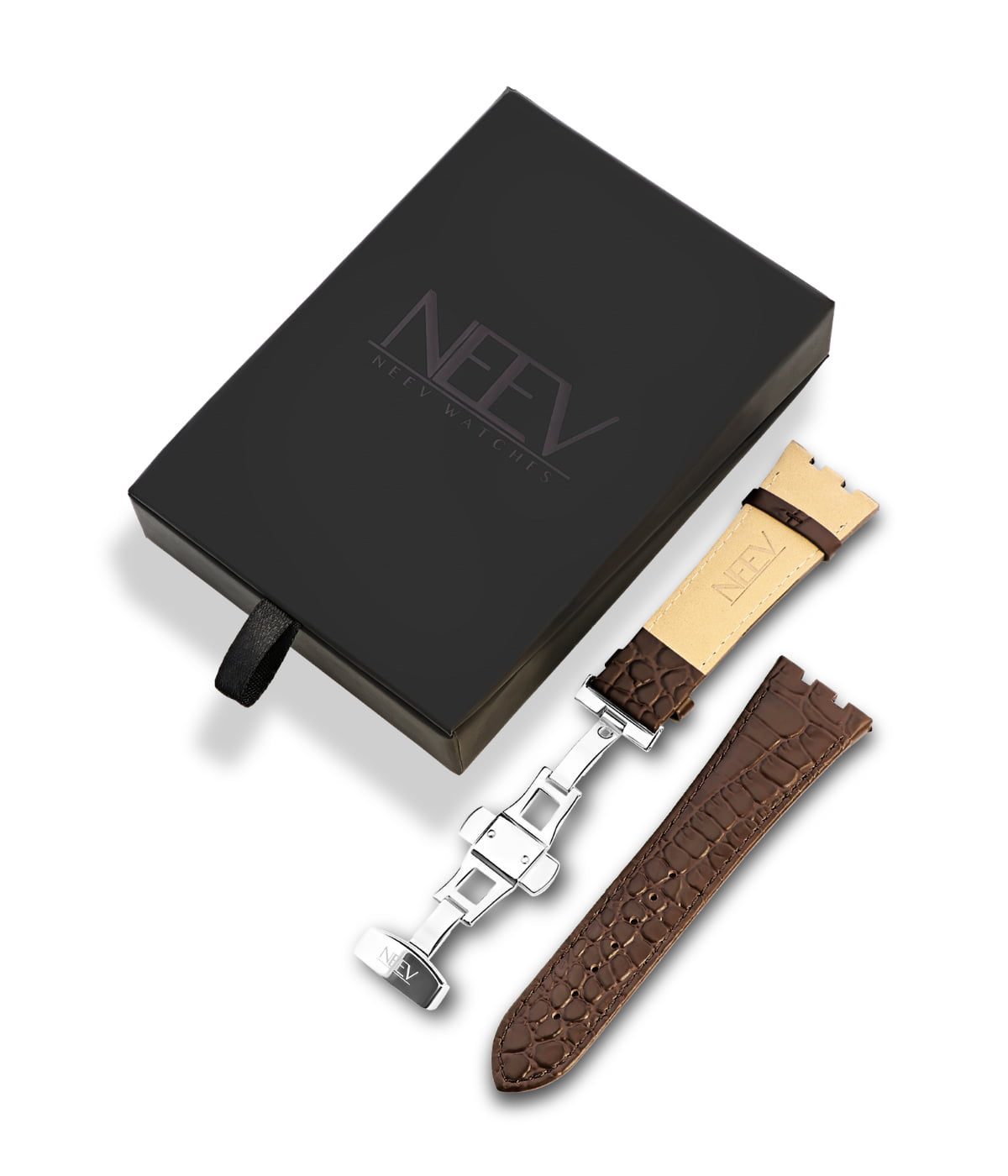 Bruin Lederen band | 42mm | Staal