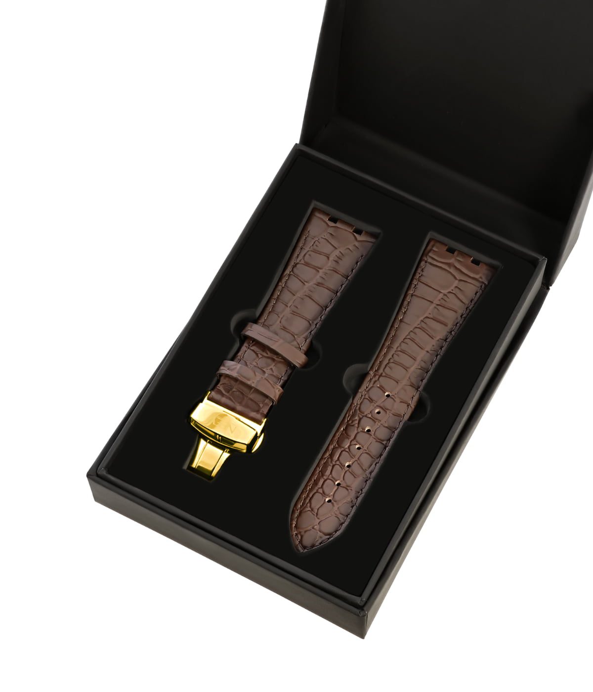 Bruin Lederen band | 42mm | Goud - Afbeelding 3